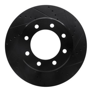 Dodge Ram 2500 Brake Rotor (1) - Front Right - R1 Concepts - Drilled & Slotted - Black - `09-`25